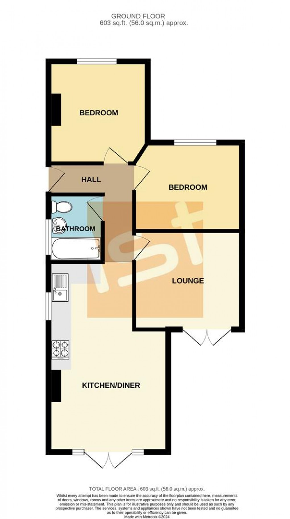 Floorplan for North Crescent, Southend-On-Sea